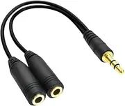 2 AUX Earphone Y Splitter 3.5mm Audio Cable Headphone Headset Auxiliary Adapter for Smartphones, Tablets, MP3 Players
