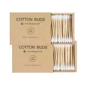 Bamboo Qtips Cotton Swabs With Wooden Sticks Q Tips For Ears Swabs 400 Count