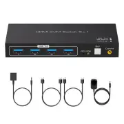 2X1 1 Monitor HDMI KVM Switch 4K 60Hz 2 Port USB KVM Switcher for 2 Computers
