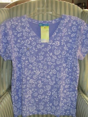 NWT! FRESH PRODUCE CLASSIC S/S "JUST PICKED" LOGO FEM TEE IN PERI ..(M)