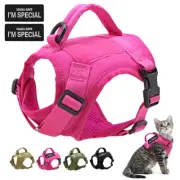 Nylon Tactical Cat Harness Walking Adjustable Pet Vest for Small Dog+2pc Patches