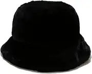 [Generic] Fluffy Faux Fur Bucket Hat Winter Warm Hat for Women Men