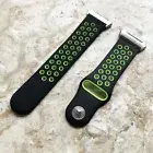 Black with Green Smooth Rubber Silicone Sports Band Strap for Fitbit Ionic