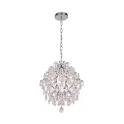 Robin Modern Classic Hanging Chandelier Lamp Light Chrome Clear Small