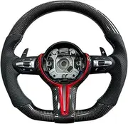 Custom Carbon Fiber Steering Wheel Compatible With BMW F Chassis M3 M5 M6 F01 F10 F11 F12 F13 F14 F15 F16 F30 F31 F32 F33 F34 F80 F82 F83(M3 Style 2)