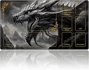 DEGDFSGR MTG Playmat 27.5" x 15.74" Commander Playmat Non-Slip Rubber Base for Magic The Gathering Playmat Iorcana Trading Card Game, Cool Dark Dragon