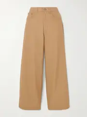[Maria McManus] Maria McManus - Massive Organic Cotton-twill Wide-leg Pants - Camel - US4 US 4 Brown