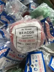 Vintage BEACON 72 Thread Soft Cotton Macrame Cord Spools 100 Feet each, Red