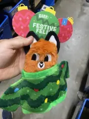 BarkBox Festive Felix Fox 2 Piece Plush Crinkle Squeaky Dog Toy Large L 50+ lbs