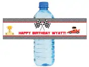 100 Race Car Kids Party Water Bottle labels Birthday Decor Party Easy to Use