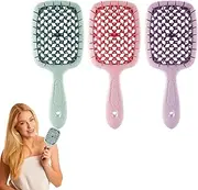 Paddle Hair Brush - Frizz Soft Bristles Brush With Soft Bristles 3X | Hair Style Accessories, Styling Tools, For Curly, Wet, And Dry Hair