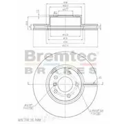 Bremtec Euro-Line GeoZinc Coated Brake Rotor - BDR25490EL