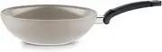 [Fissler] Ceratal Comfort Ceramic 11 Inch Non-Stick Wok, Warm Grey, Made without PFAS