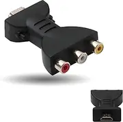 HDMI to AV RGB RCA Converter, HDMI to 3 RGB Adapter Gold Plated Interface Red White Yellow, High-Definition AV Video Adapter Male Female RWY Compatible with High-Definition Players, Decoded TV