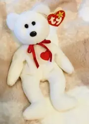 Valentino Ty Beanie Babies Baby Rare Mismatched tags 1994 1993 White Heart Error
