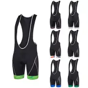 Men's Gel Padded Bib Shorts Spandex Black Cycling Bib Shorts Coolmax S-XXXL