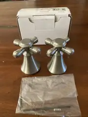 Delta Cassidy Stainless Steel Cross Bathroom Faucet Bidet Handles H295SS NIB
