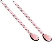 Amosfun Unique Spiral Glass Spoon Set Long Handle Cooking Spoons for Coffee Tea Milk Iced Drinks