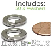 M10 / 10mm - Qty 50 - DIN 127B Split Lock Washer Stainless Steel 18-8 / A2-70