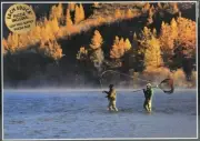 EDUCA Puzzle Jigsaw 1000 pc TWO MEN FLY FISHING plus GLUE Autumn Stream 27x18