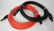 10 AWG Solar Extension Cable 15ft MC4 with 2 Pair of Panel Connectors Red Black