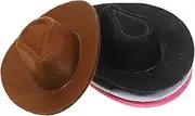 WHAMVOX 4pcs Mini Cowboy Hat Miniature Hats for Party Tiny Dress Hat Non Woven Miniature Hats Cute Doll Hat Cute Toy Doll Hats Doll Dress up Hats Neon Lights Non-woven Fabric Replaceable