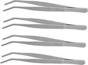 4pcs Micro Landscape Tweezers Precision Tweezers Sewing Tool Multipurpose Tweezers for Crafts Angled Tweezers Garden Tweezers Craft Tweezers Precision Stainless Steel Silver LOORGVEL