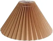 Pleated Lampshade Cloth Table Ceiling Light Shade Bedroom Fabric Brown, 24CM