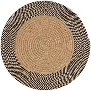 Household Living Room Circular Carpet Coffee Table Rug Hand-Woven Bedroom Floor Mats for Entrance Kitchen（Brown）