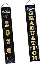 JECOMPRIS 1 Pair Graduation Door Banner Stylish Hanging Sign for Graduation Party Indoor Outdoor Decoration Easy to Hang with String for Classroom and Photo Booth Backgrounds