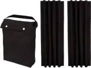 Amazon Basics Portable Blackout Curtain Shade 50"W x 78"L (Pack of 2), Black