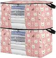 sanluoli 90L 2 Pack Under Bed Shoe Organizer with Reinforced Handles, clear window Storage For Bedroom Closet