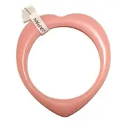 Heart Shaped Light Pink Plastic Bangle Bracelet Japan New Old Stock 7.5" Vintage