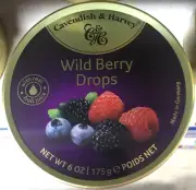CAVENDISH & HARVEY WILD BERRY DROPS TINS x3 HARD BOILED SWEETS CONFECTIONERY