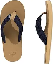 [vineyard vines] Men's Braided Rope and Leather Flip Flop