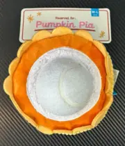 Bark Box Pumpkin Pie Plush Squeak Crinkle Dog Toy M-L 20+Lbs