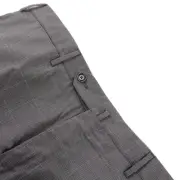 PT01 NWT Flat Front Dress Pants Size 54 38 US Gray Small Pattern 100% Wool