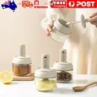 Glass Seasoning Jars W/ Airtight Lids and Spoon Spice Herb Condiment Container