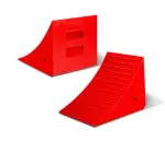 Roadblock Impact-Absorbing Industrial Urethane Wheel Chock, 1 Orange Chock,...