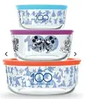 New Disney 100 Pyrex Food Storage/Container 3 Piece Set.