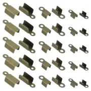 600Pcs Fold Crimp Ends Caps, 3 Size Alloy Crimps Cord Ends Tips, Ancient Bronze