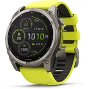 Garmin fenix® 8 51mm SOLAR Sapphire Edition Bare Titanium with Amp Yellow + Graphite Band