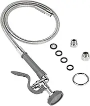 Spray Valve with Pre Rinse Hose 60" Flexible Stainless Steel Commercial Hose with 1.42 GPM High Pressure Sprayer, Replacement Kit for Commercial Kitchen Sink Faucet, Grey