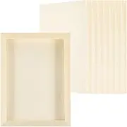 uxcell 6"x8" Wood Panels Board, 8 Pack Unfinished Square Art Wood Canvas Panel Painting Boards for DIY Craft Painting Use, Wood Color