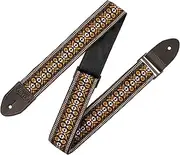 Levy's Leathers 2" Vintage Hootenanny Jacquard Weave Guitar Strap with Garment Leather Backing (M8HTV-20)