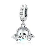Little Spaceship Charm Fit Bracelet Silver plating Women Jewelry DIY Beads Charm