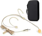 Sujeetec Premium Dual Earhook Face Microphone, 3.5mm Screw Lock Plug for Sennheiser Wireless System, Wired, Microphone