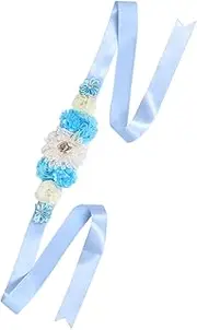 TOYANDONA Pregnancy Flowers Sash Mom to Be Belly Sash Stylish Daisy and Rhinestones Photography Accessory
