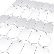 BELMAKS Military Dog Tags Shiny Polished - Stainless Steel Rolled Edge Backing Blank Tags 100 PCS