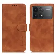 For Xiaomi Poco F6 Pro, Luxury Retro Flip Leather Wallet Card Slots Case Cover